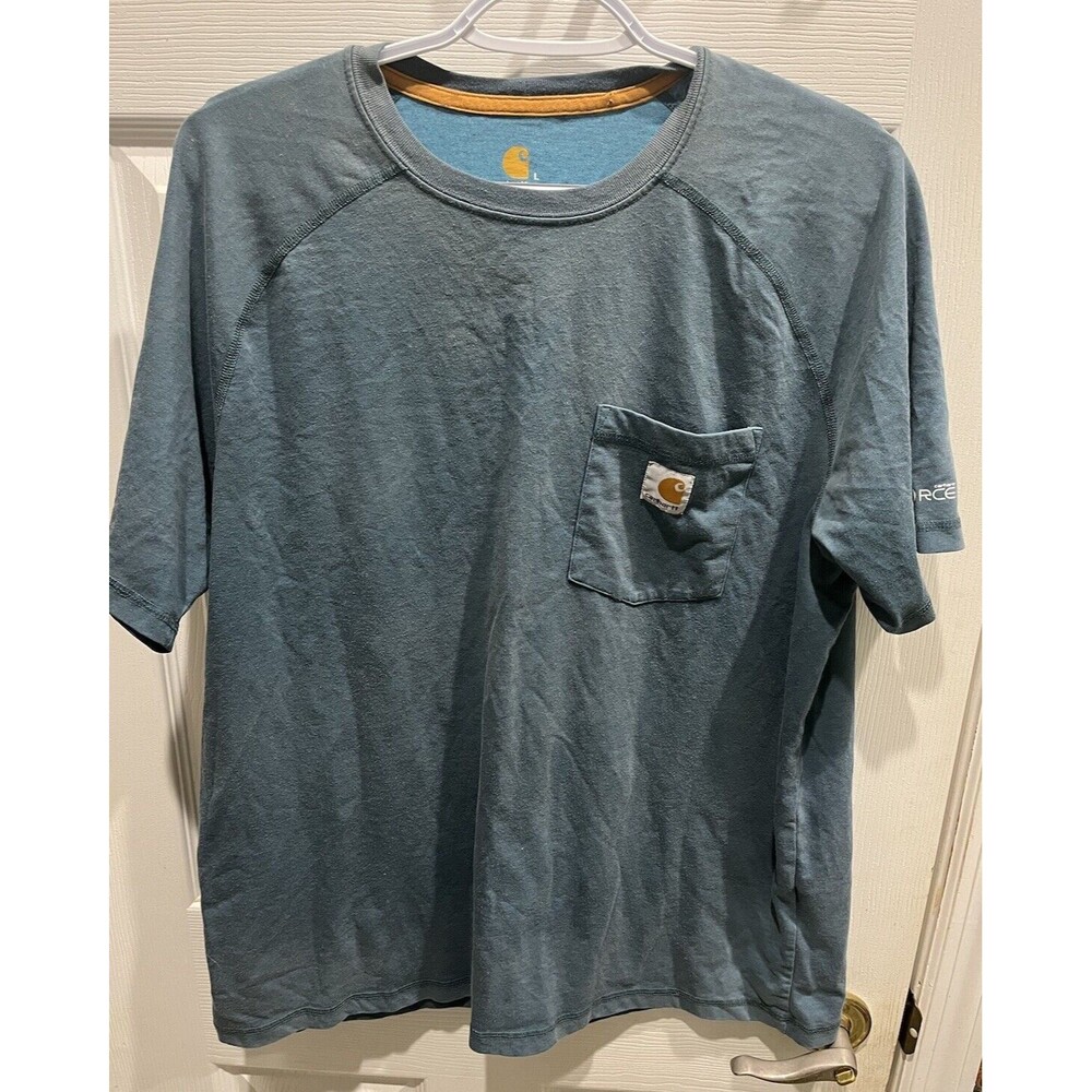 Carhartt Force Cotton LG blue T-Shirt Pocket Mens